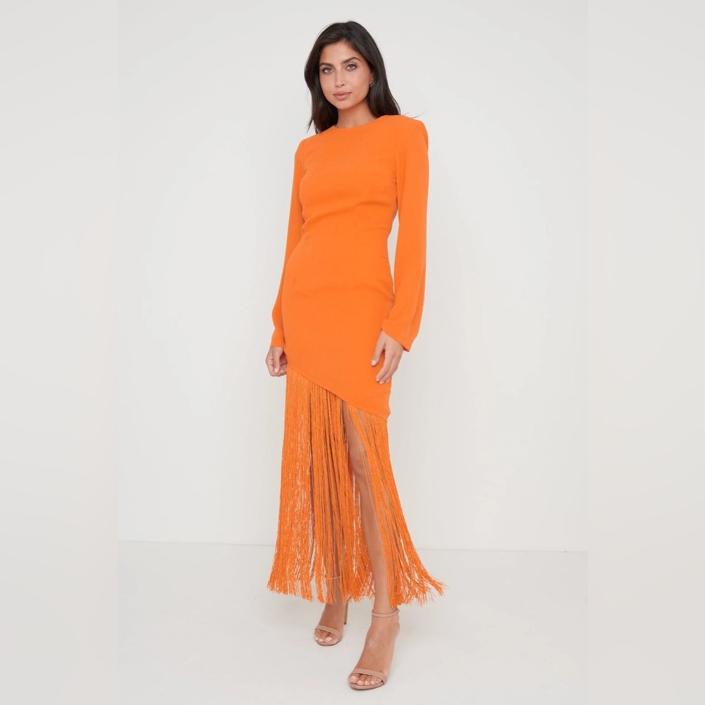 Pretty Lavish Francoise Fringed Maxi Dress